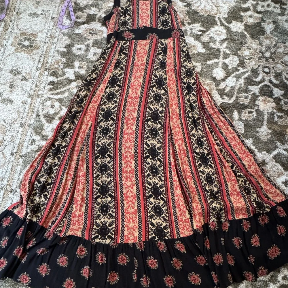 Free People You Made My Day Black and Red Floral Maxi Dress - Picture 3 of 6